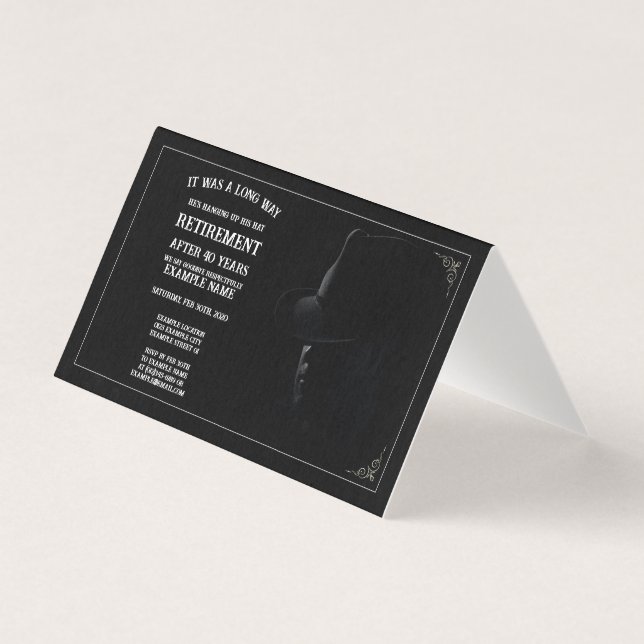 Personalised Retirement Party Invitation Dark Them (Front)
