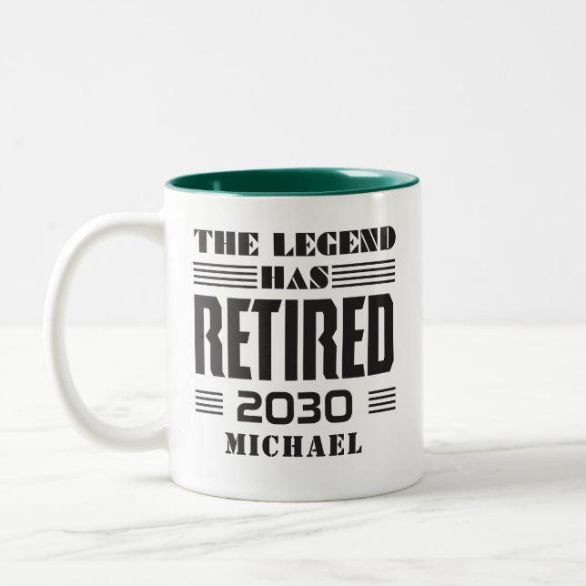 Personalised Retirement Police Chief Retired  Two-Tone Coffee Mug (Left)