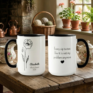 Personalised Retirement Poppy Large Mug