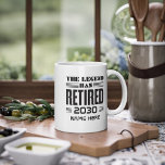 Personalised Retirement The Legend Has Retired Coffee Mug<br><div class="desc">This cute parting gift is bound to make someone's day at their retirement party. 
Add the year of retirement and a name by clicking on  "Personalise" button above. 
Makes a great leaving gift for your best coworker or boss</div>