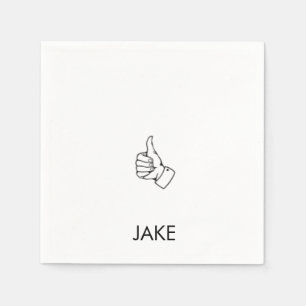 Personalised Retirement Thumbs Up Cocktail Napkin