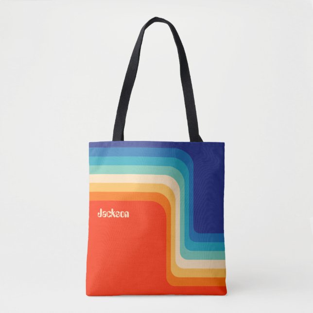 Personalised Retro 70s Ombre Tote Bag (Front)