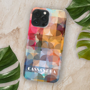 Personalised Retro Abstract Geometric Colourful Ar iPhone 16 Pro Max Case