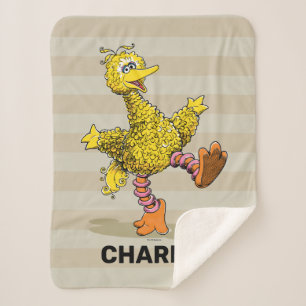 Personalised Retro Art Big Bird Sherpa Blanket