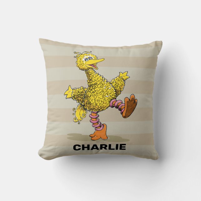 Personalised Retro Art Big Bird Throw Pillow (Front)