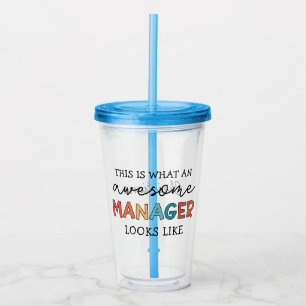 Personalised Retro Awesome Manager Funny Acrylic Tumbler