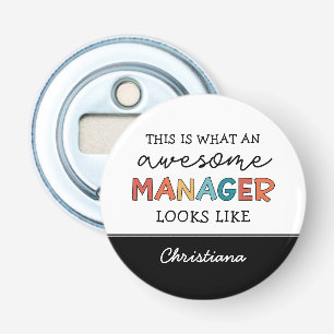 Personalised Retro Awesome Manager Funny Bottle Opener