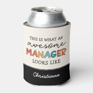 Personalised Retro Awesome Manager Funny Can Cooler