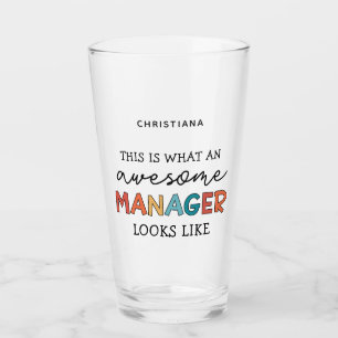 Personalised Retro Awesome Manager Funny Glass