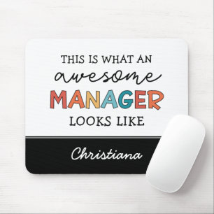 Personalised Retro Awesome Manager Funny Mouse Pad