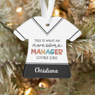 Personalised Retro Awesome Manager Funny Ornament