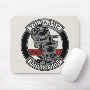 Personalised Retro BarberShop Barber Chair Salon  Mouse Pad