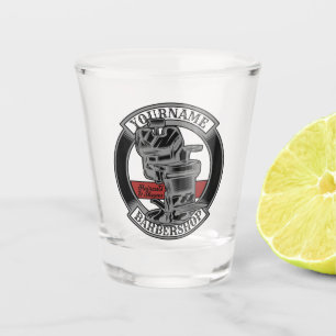 Personalised Retro BarberShop Barber Chair Salon Shot Glass