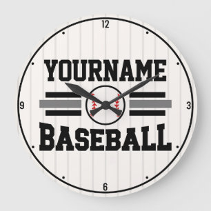 Personalised Retro Baseball Player NAME Team Large Clock