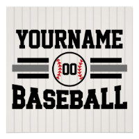Personalised Retro Baseball Player NAME Team