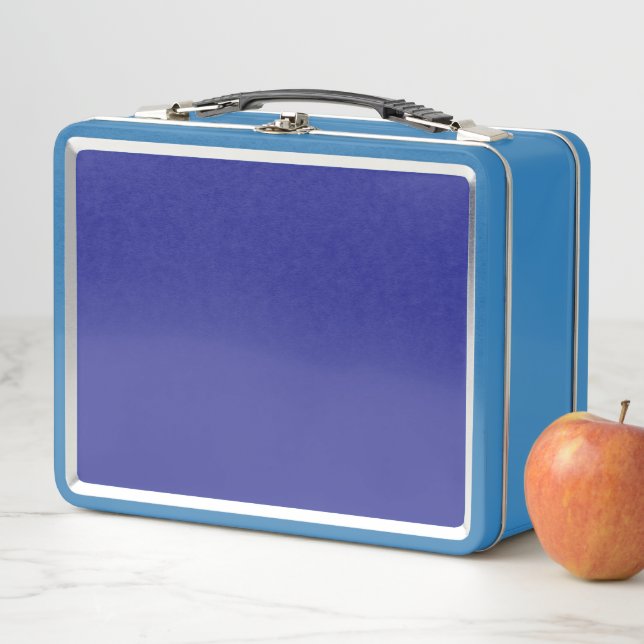 Personalised Retro Blue Metal Lunchbox Gift (In Situ)