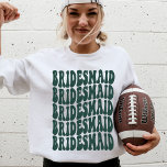Personalised Retro Boho Emerald Green Bachelorette Sweatshirt<br><div class="desc">Looking for a unique and personalised gift for your bridal party? Look no further than this personalised emerald green bachelorette party maid of honour crewneck sweatshirt! This sweatshirt is perfect for rehearsal dinner, the bachelorette party, or even as a wedding gift. The top is made from a comfortable and stretchy...</div>