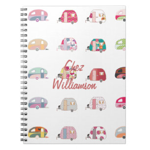 Personalised Retro Caravans Notebook