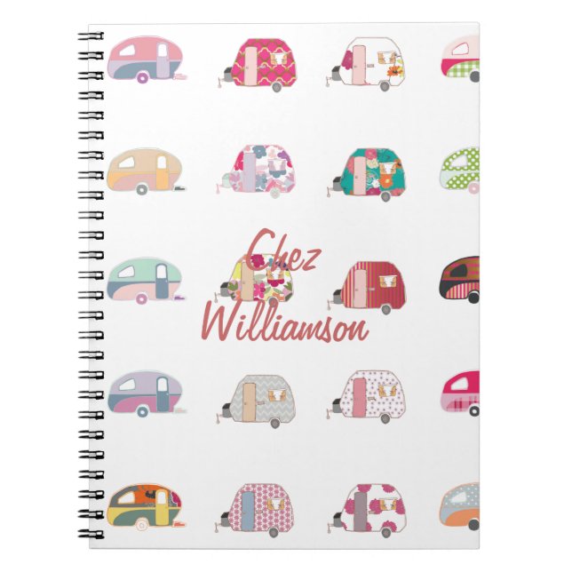 Personalised Retro Caravans Notebook (Front)