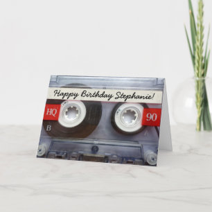 Personalised Retro Cassette Tape Birthday Card