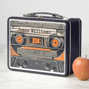 Personalised Retro Cassette Tape Metal Lunch Box