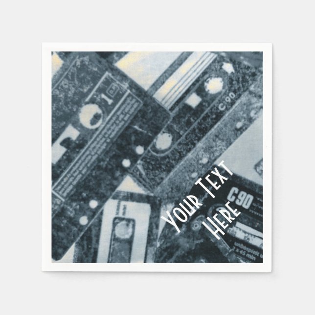 Personalised Retro Cassette Tapes Napkins (Front)