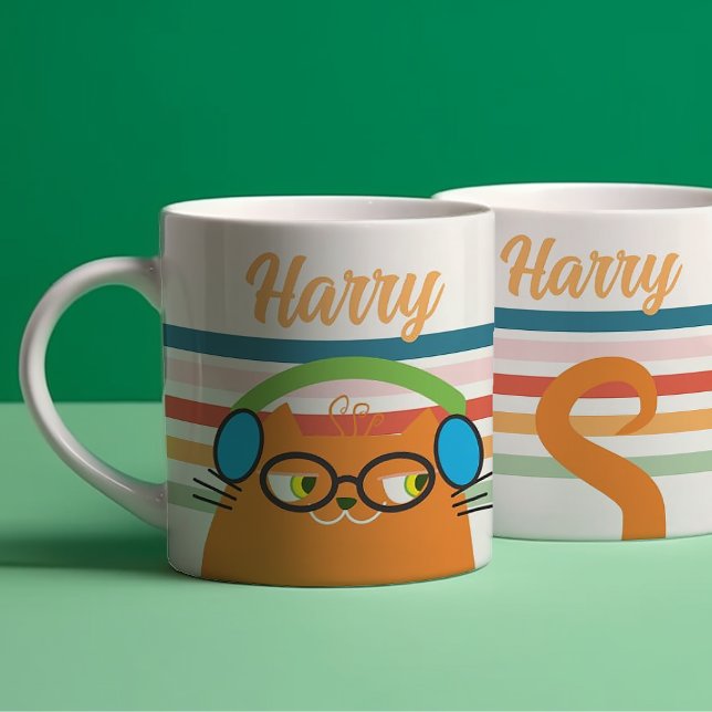 Personalised Retro Cat Coffee Mug (Creator Uploaded)