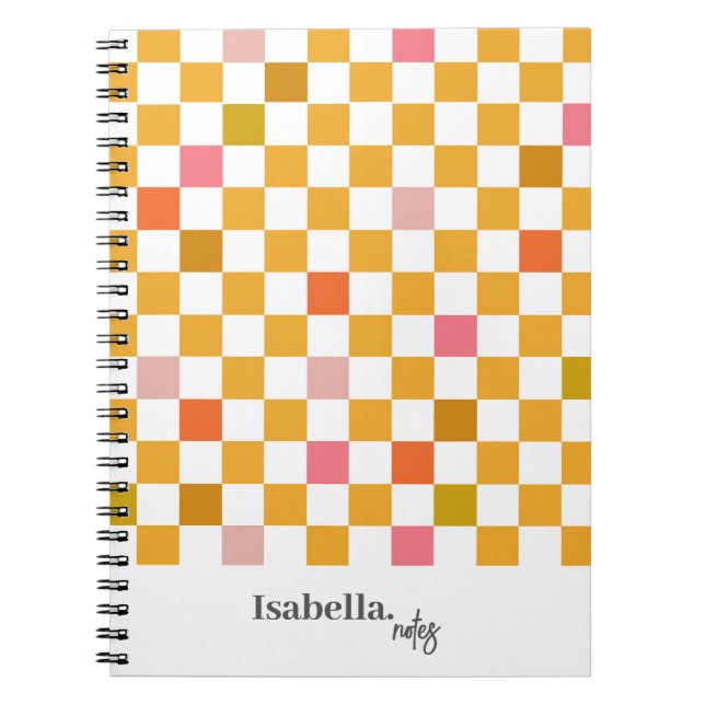 Personalised Retro Checkers Notebook (Front)