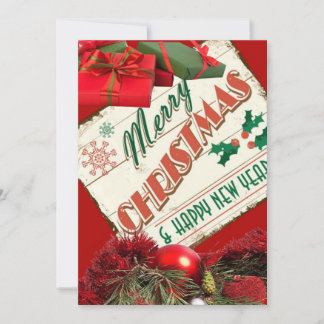 personalised retro Christmas card