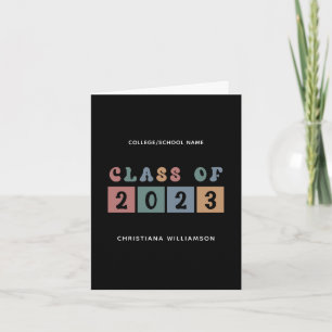 Personalised Retro Class of 2023 Graduation Cute Card
