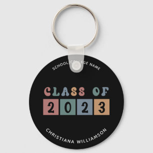 Personalised Retro Class of 2023 Graduation Cute Key Ring
