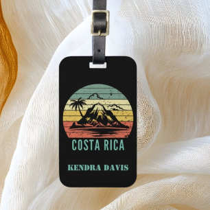 Personalised Retro Costa Rica Souvenir Luggage Tag