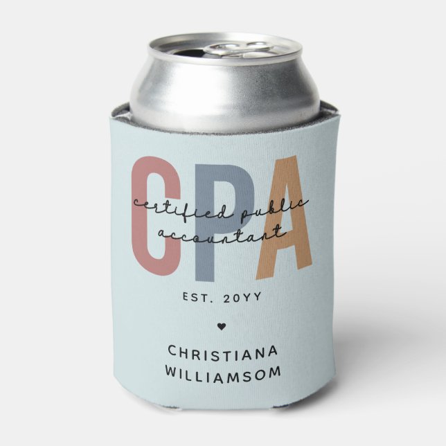 Personalised Retro CPA Certified Public Accountant Can Cooler (Can Front)