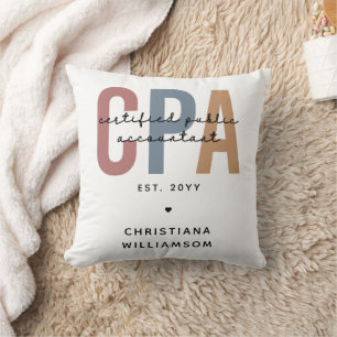 Personalised Retro CPA Certified Public Accountant Cushion