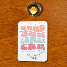 Personalised Retro Cruise Era Family Name Magnet