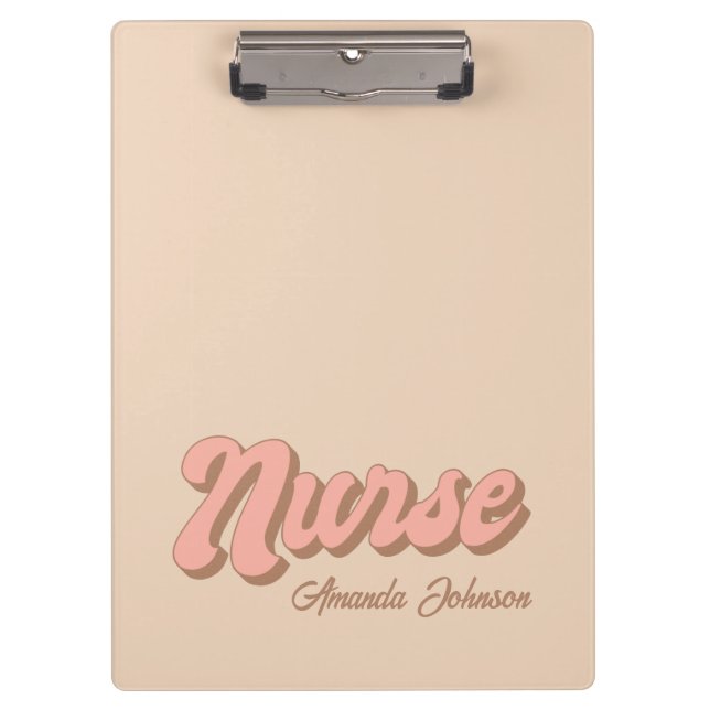 Personalised Retro Custom Clipboard For Nurse (Front)