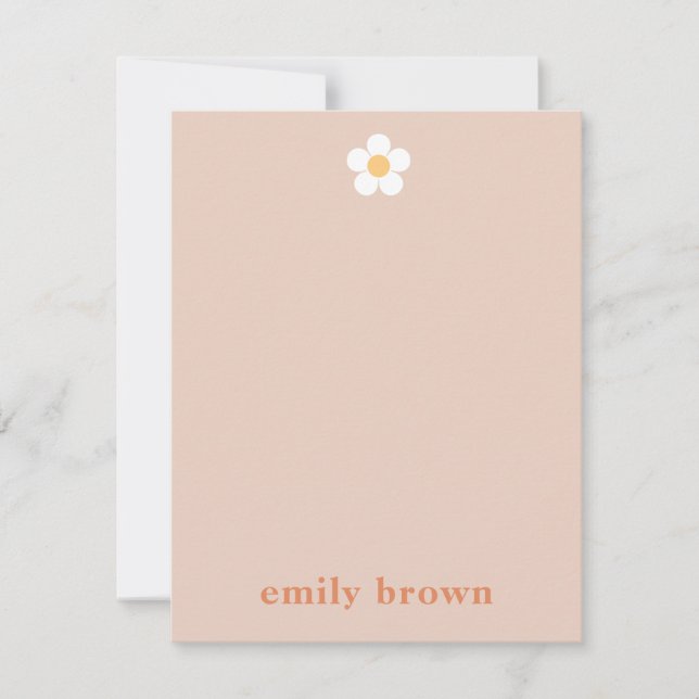 Personalised Retro Daisy Note Card (Front)