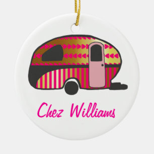 Personalised Retro Design Caravan Ornaments