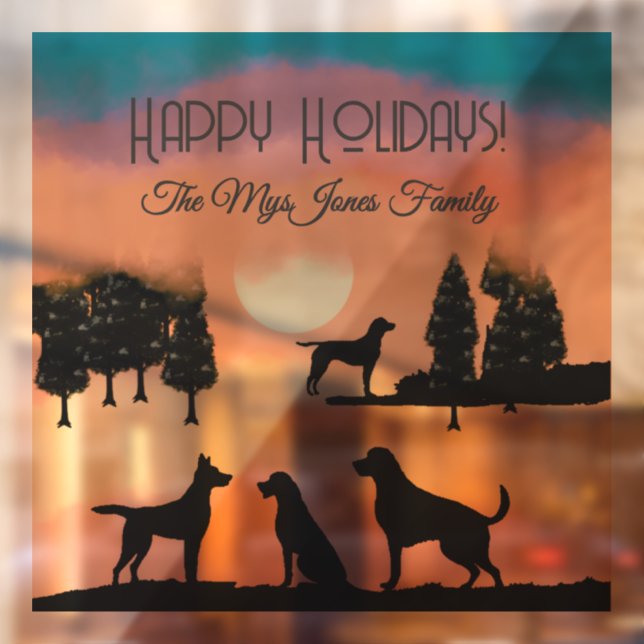 Personalised Retro Dogs in Black Trees (Sheet 2)