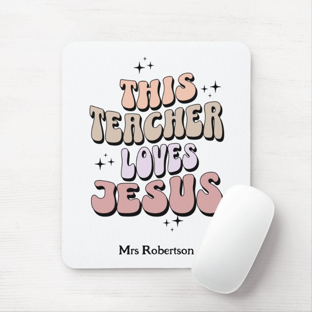 Personalised retro faith teacher appreciation  mouse pad (With Mouse)