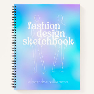 Personalised Retro Fashion Design Sketchbook Notebook