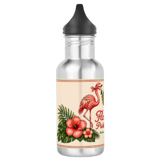 Personalised Retro Flamingo Pickleball Water Bottl 532 Ml Water Bottle
