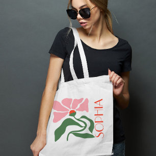 Personalised Retro Funky Flower Gift Tote Bag
