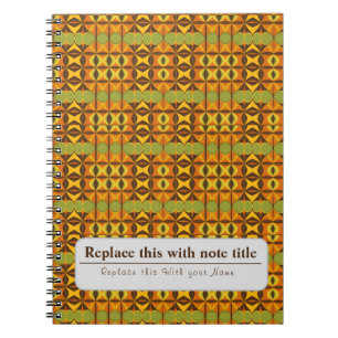 Personalised Retro Funky Orange-Teal Notebook