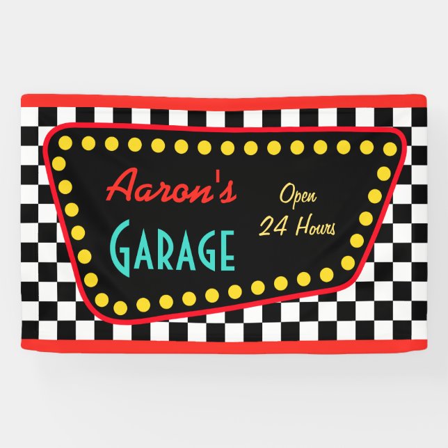 Personalised Retro Garage Sign  (Horizontal)