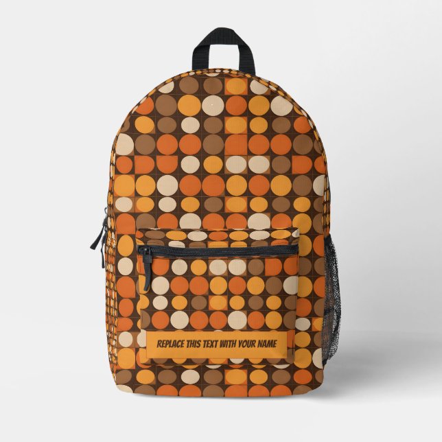 Personalised Retro Geometric Backpack (Front)