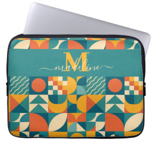 Personalised Retro Geometric Colourful Laptop Sleeve