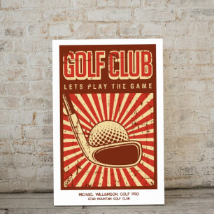 Personalised Retro Golf Club Poster