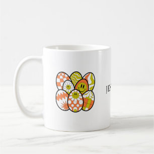 Personalised Retro Groovy Easter Egg Mug