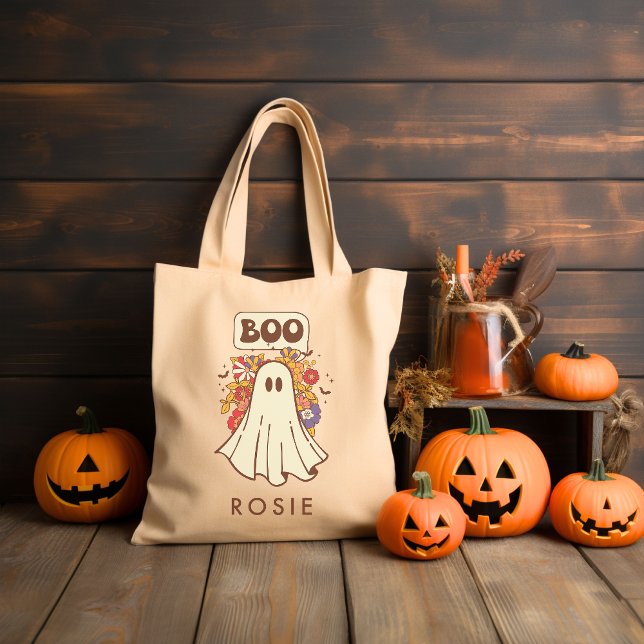 Personalised Retro Groovy Halloween Tote Bag (Creator Uploaded)